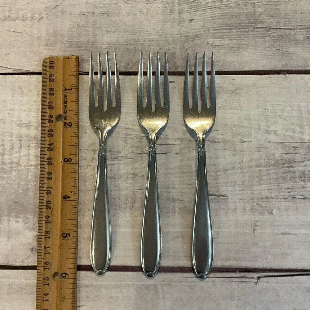 Stanley Roberts Wm Rogers DREAM Rose Stainless Flatware 3 Dinner Forks